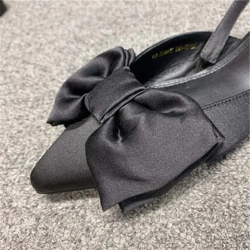 

2021 Elegant Woman's Flats Pointed Toe Suede ButterFly Knot Ladies Sandals Slip On Shallow Comfortable Women Shoes Casual Dress