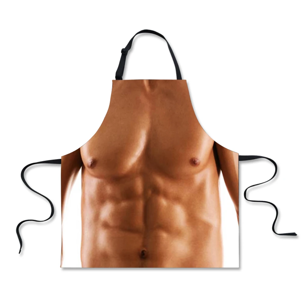 

Sexy Naked Apron Kitchen Aprons Funny Women Men Cooking BBQ Apron Novelty Waterproof Cleaning 3D Printed Apron Retro