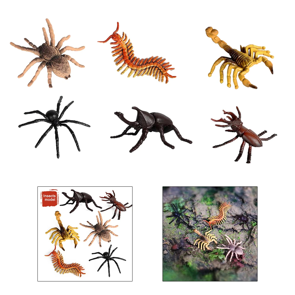 

6pieces Insects Figures Toys Science Educational Cognitive Toy Gifts for Kid