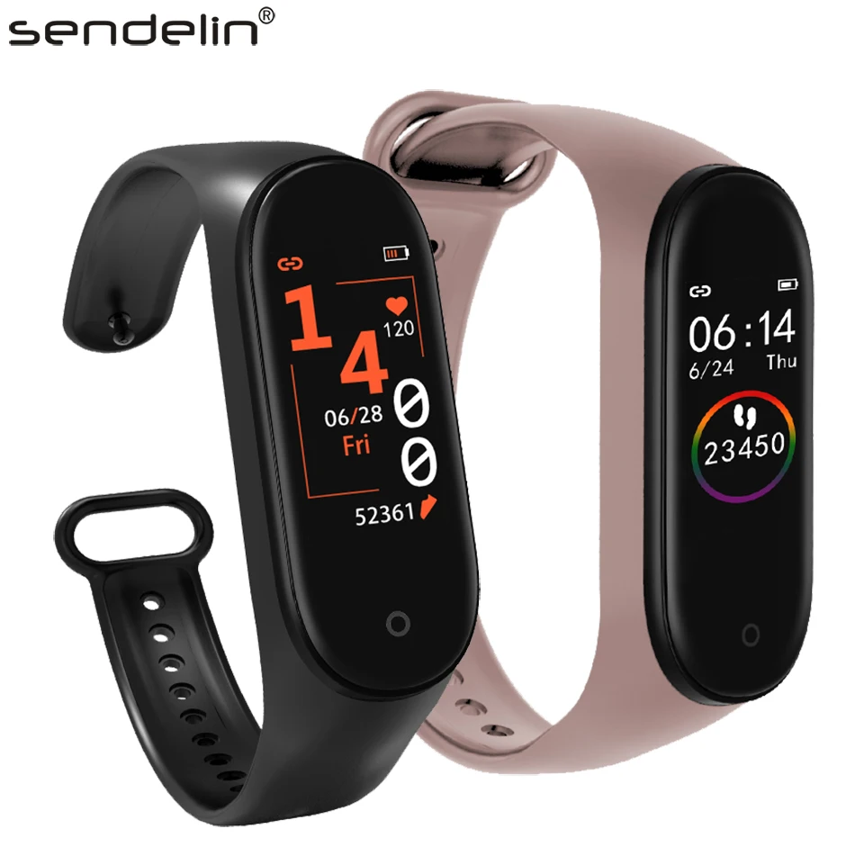 Смарт браслет M4 фитнес с тонометром пульсометром трекером активности часы для