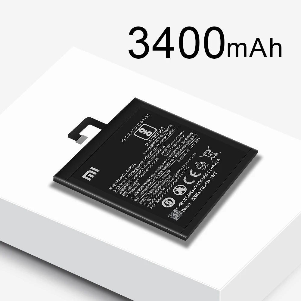 Оригинальный аккумулятор Xiaomi BM3A для Note 3 Mi Note3 3300 мАч Высококачественный телефона