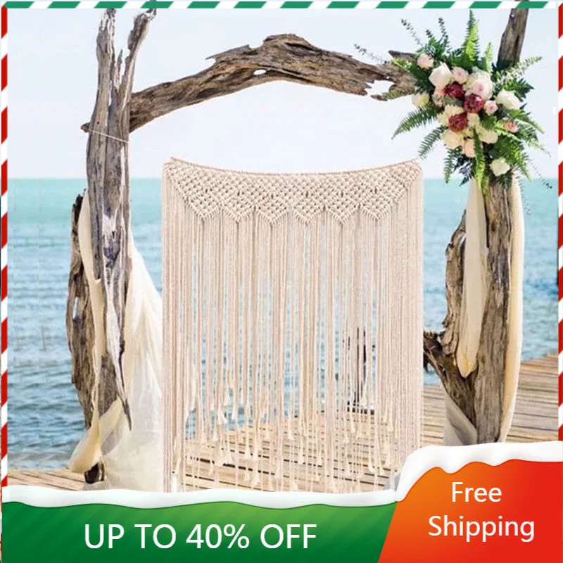 

Nordic Macrame Wedding Backdrop Large Tapestry Curtain Bohemian Art Curtain Chic Decorative Wall Carpet Tapiz Home Decoration