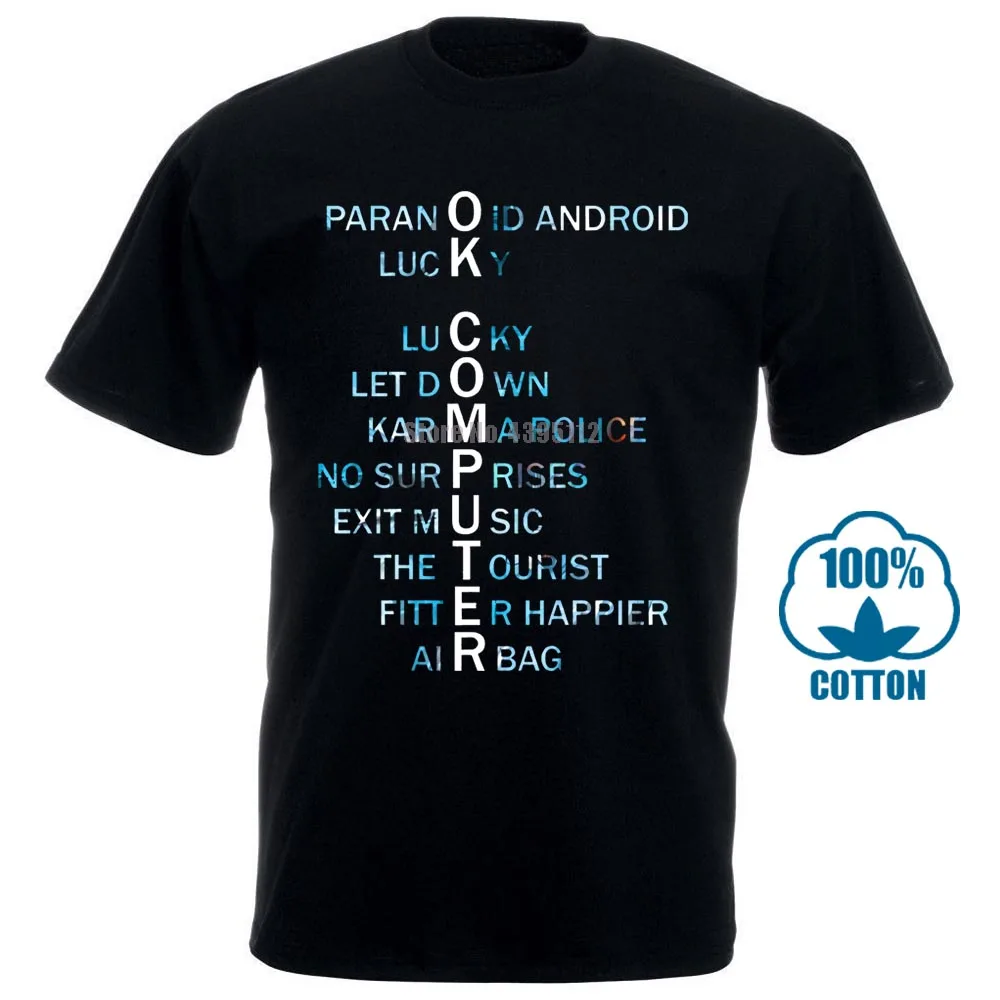 

Round Collar Male Ok Computer Radiohead T Shirt Breathable Man'S T Shirts 010164