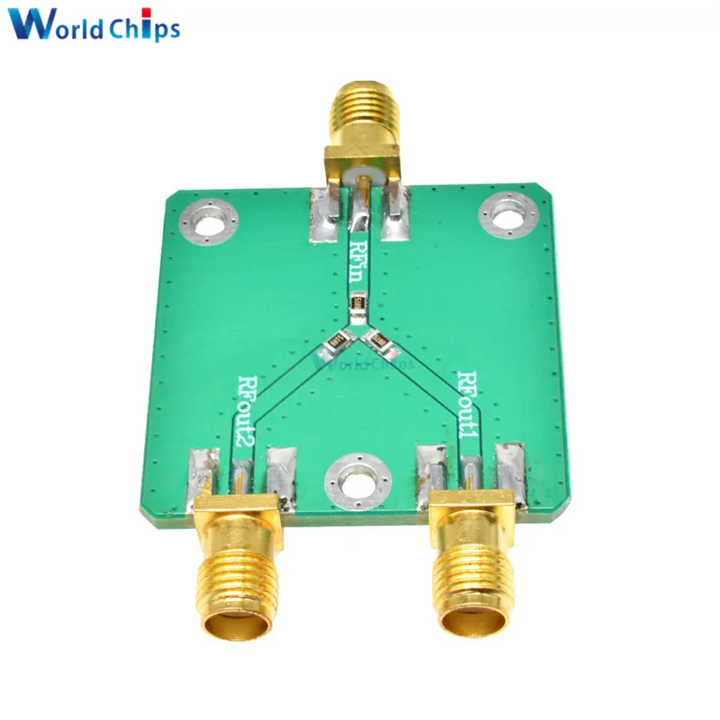 RF Power Splitter RF Microwave Resistance Power Divider Splitter 1 to 2 Combiner SMA DC-5GHz Radio Frequency Divider 33*33mm