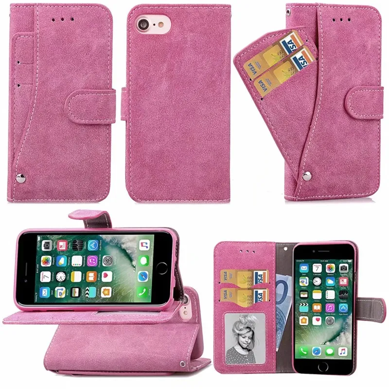 

Luxury Frosted leather for iPhone6S Plus 7G 8Plus 11ProMax XR XSMAX case Flip wallet phone cover Ambok