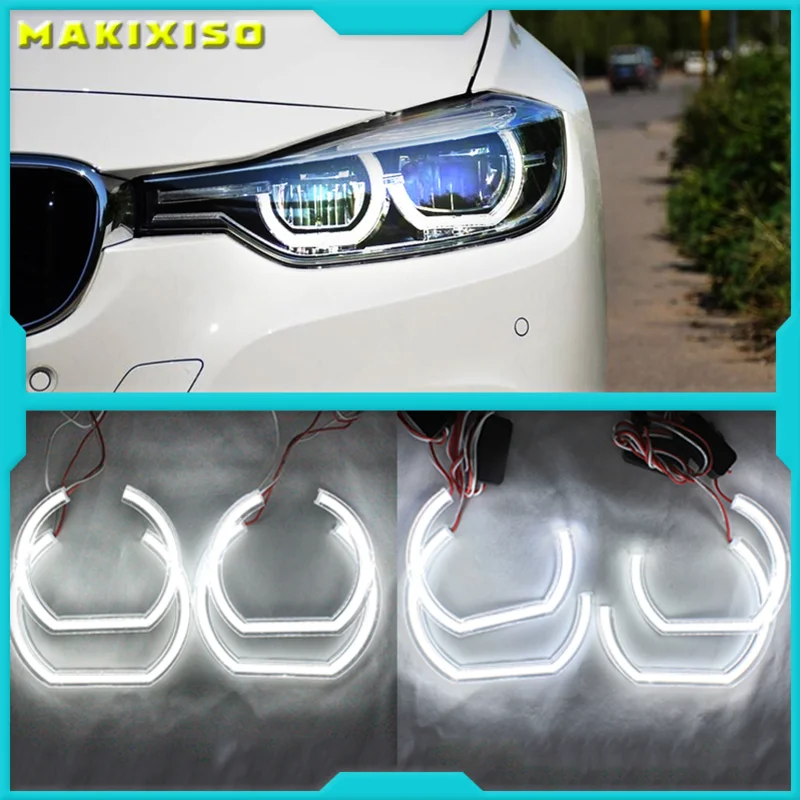 

Для BMW 3 серии E90 E92 E93 M3 купе и кабриолета 2007-2013 автостайлинг высокое качество DTM Стиль Белый Кристалл Светодиодные глаза ангела