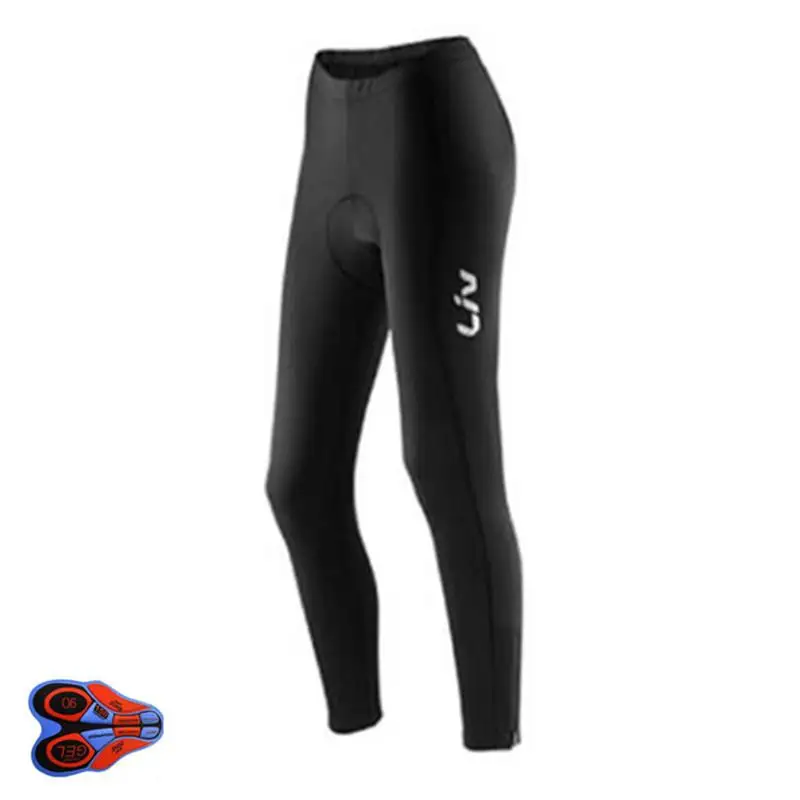 Женские велосипедные брюки LIV черные/красные с гелевыми вставками 9d длинные