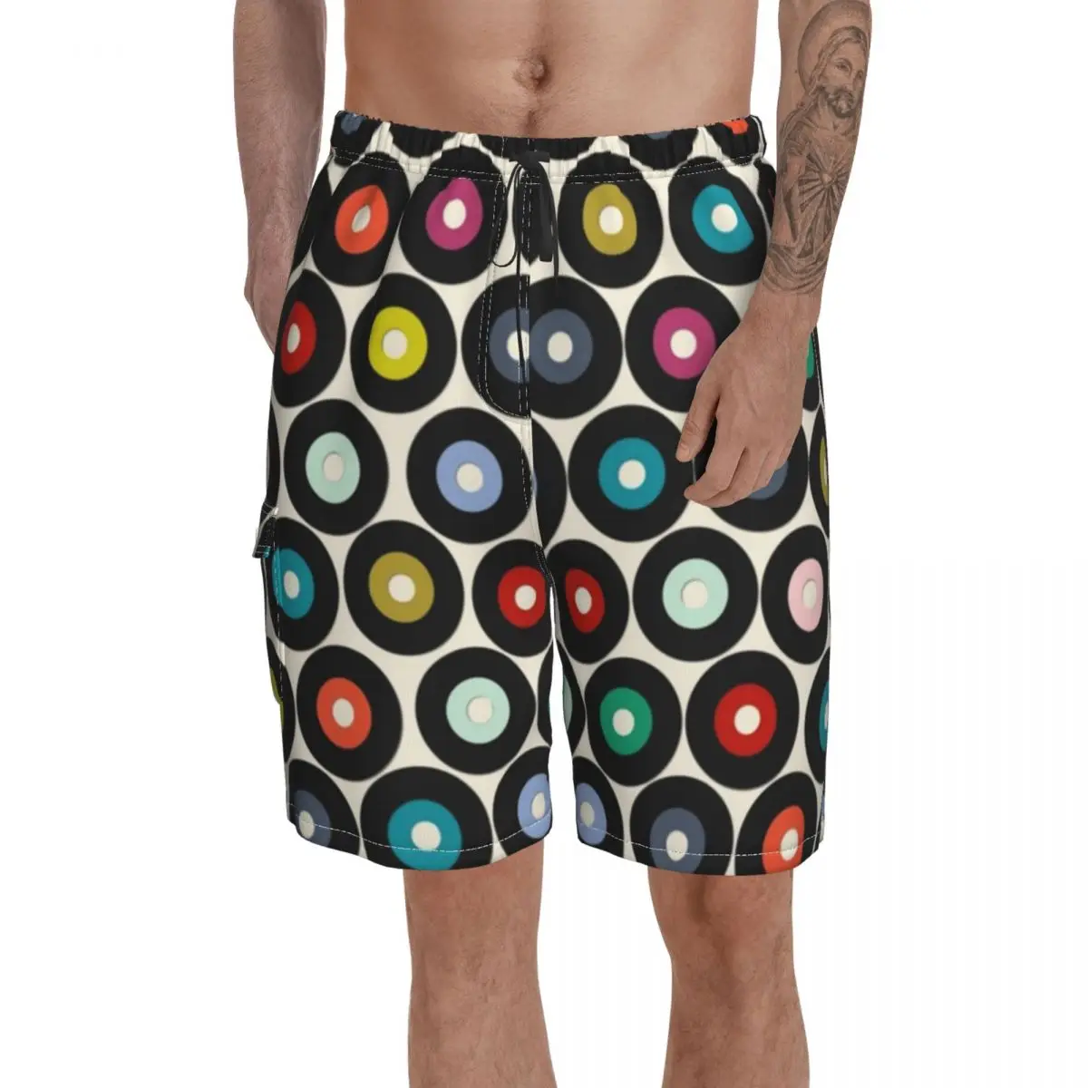 

Music Board Shorts Polyester Swimming Trunks Beach Pattern Men Swim Trunks