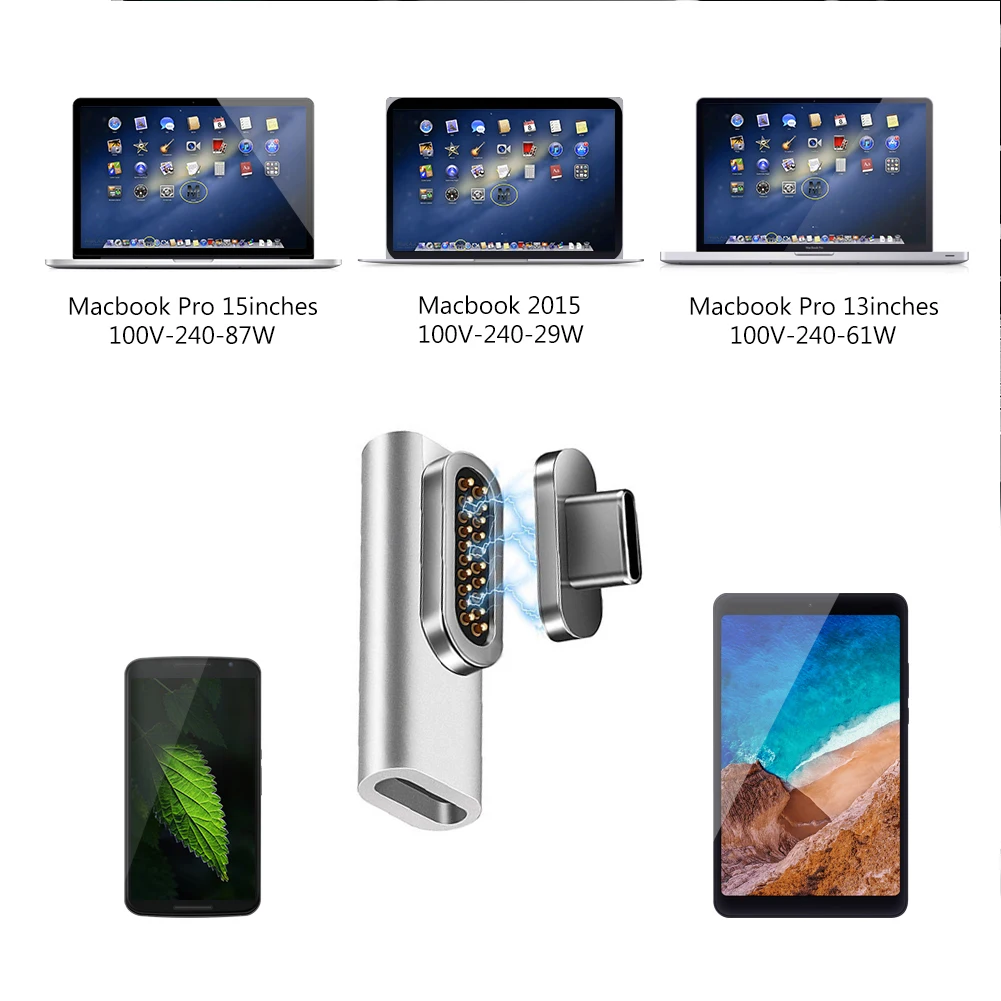 PD 100 Вт 20pin USB C Магнитный адаптер 3 1 преобразователь 4K 10Gbp/s передача данных видео