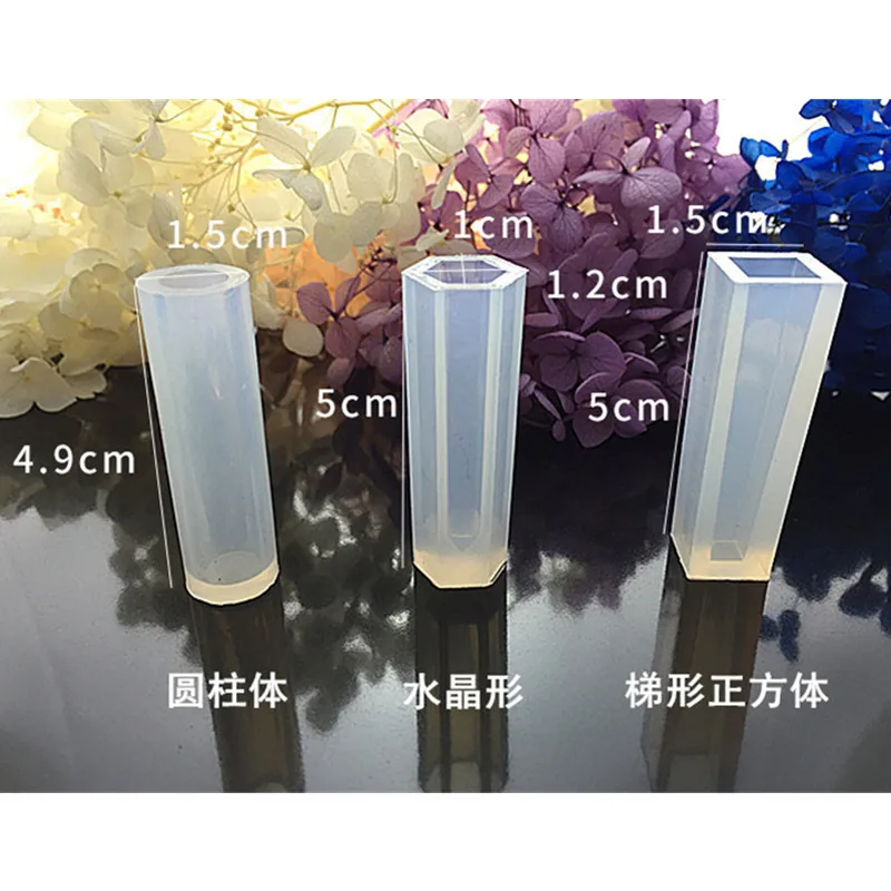 Crystal Epoxy Pendant Silicone Mold DIY Handmade Jewelry Long Cylinder Trapezoid Fitting Mould | Дом и сад