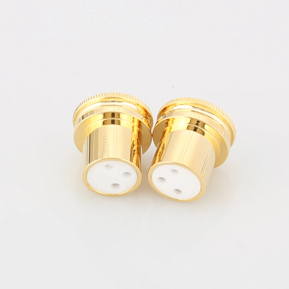 HI End поглотитель шума позолоченный медный XLR заглушки XLR Защитная Кепка 3-конт. XLR Женская шумоподавляющая крышка s