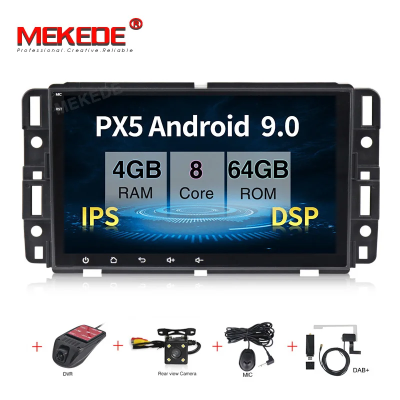 64G camera DVR DAB Автомобильный мультимедийный плеер Android 9,0 4+ 64G ips DSP Автомобильный gps радио плеер для GMC/Yukon/Savana/Sierra/Tahoe/Acadia/Chevrolet/Express - Цвет: 64G camera DVR DAB