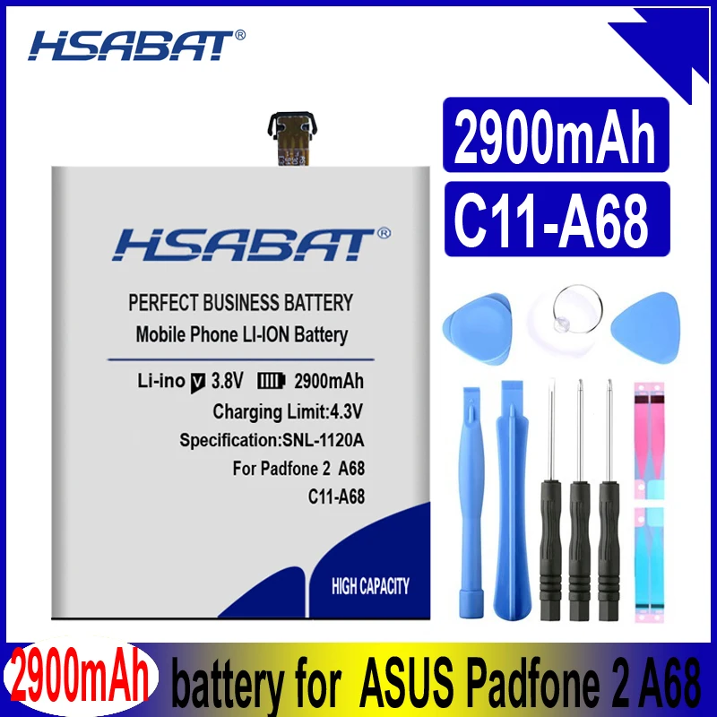Аккумулятор HSABAT 2900 мАч для ASUS Padfone 2 A68 аккумулятор с аккумулятором A68|battery for|batteries