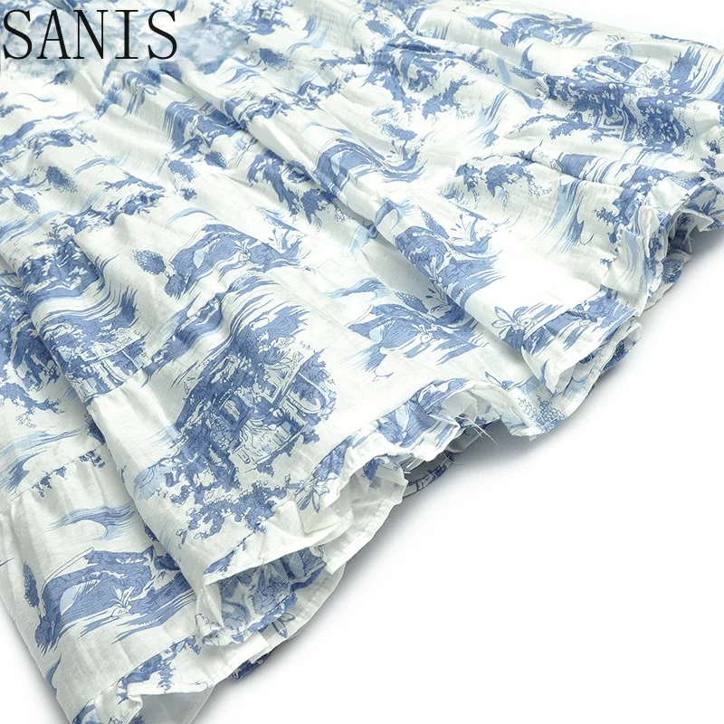 

Sanis Fashion Designer Dress Summer Women's dress Sexy Backless Print Elegant Dress