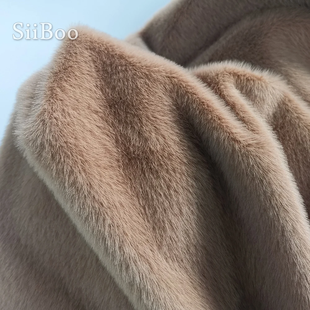 Siiboo стрейч сплошной цвет 1 см Искусственный плюшевый норковый мех Ткань для