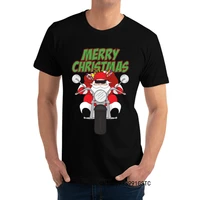 funny santa claus xmas merry christmas motorcy t shirts family labor day premium cotton mens tees tees 2021 popular tshirts