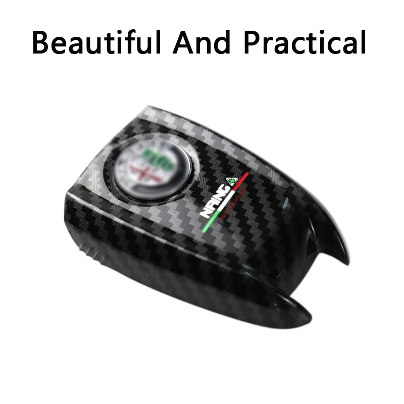 QHCP Car Key Case Cover Smart Remote Shell Holder Protector 3D Bag For Alfa Romeo Giulia Stelvio Modification Accessory | Автомобили и