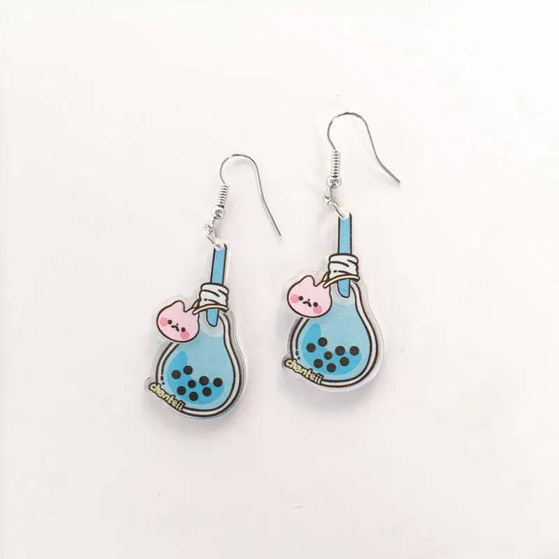 

AVEBIEN acrylic milk tea cup Earrings cartoon bottle Earrings for women aretes de mujer modernos 2020 trend pendientes