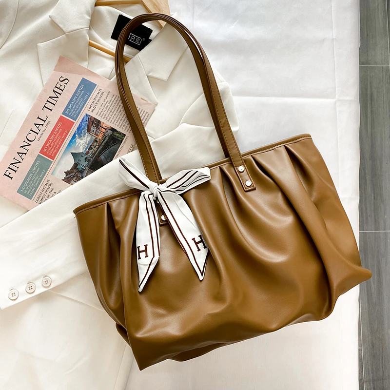 

Роскошные сумки-тоуты для женщин, модная вместительная женская сумка на одно плечо, однотонная Повседневная модная Высококачественная сумка-тоут, 2021