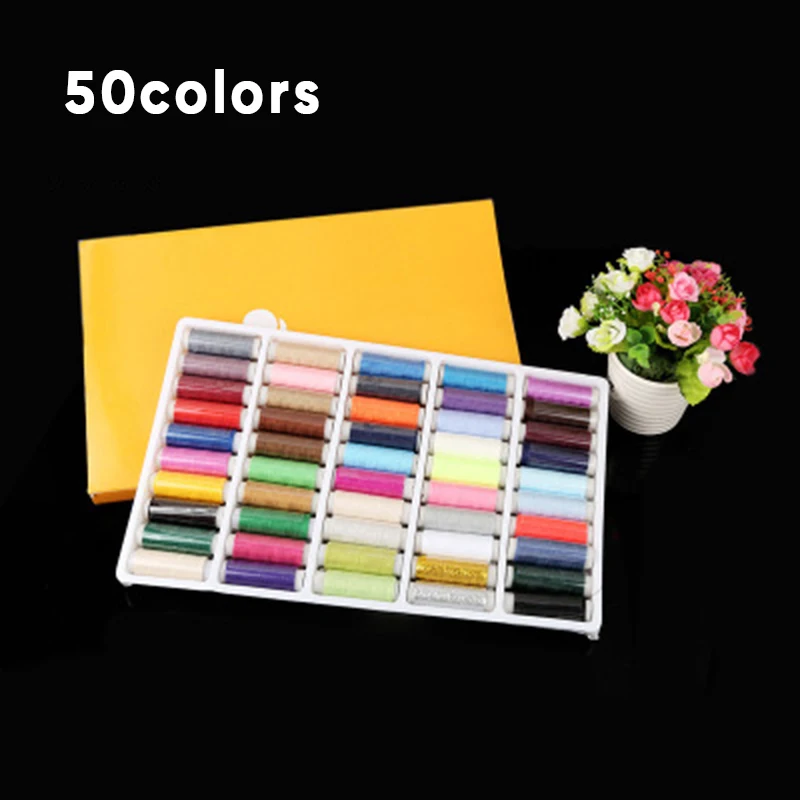 50 цветов 150 ярдов/рулон Катушки полиэстер Швейные стеганые нитки для всех