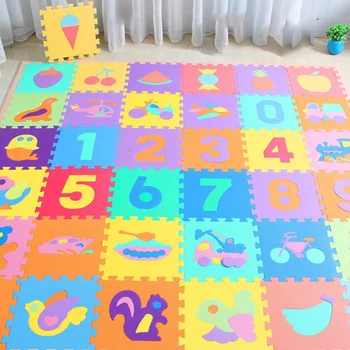 10 Pieces/set 30*30 Cm Digital Animal Pattern Puzzle Play Mat Baby Play Mat for Children EVA Foam Yoga Crawling Floor Tape