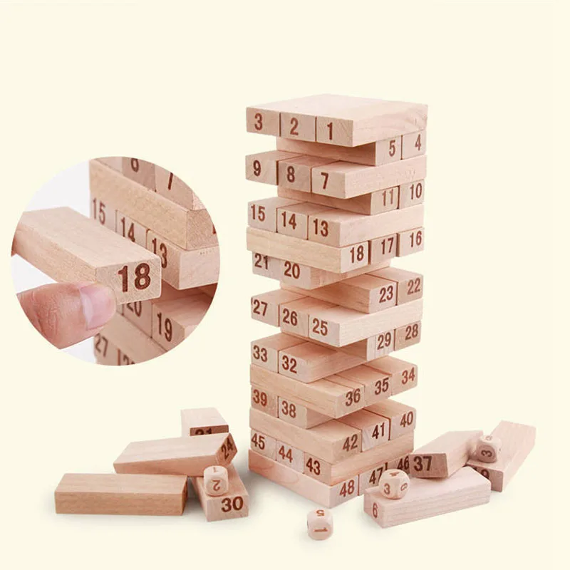 Креативный деревянный Цифровой Jenga Строительный Блок игрушка для игры в мозги модные детские развлекательные развивающие игрушки