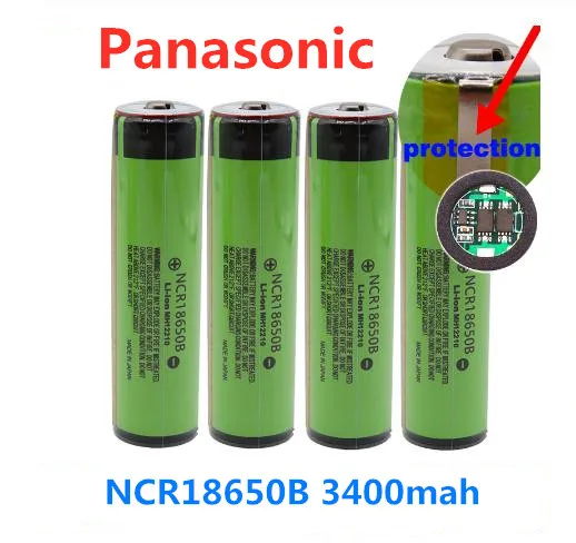 Panasonic ncr 18650B 3400mah 3,7 V 18650 аккумуляторная литиевая батарея с высокой емкостью 18650 батарея+ защитная(PCB