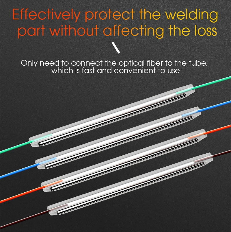 1000pcslot 45m 60mm Fiber Optic Fusion Protection Splice Sleeves Heat Shrink Tube Fiber Optic Hot Melt Tube