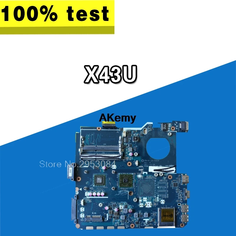 Материнская плата X43U PBL50 LA 7321P для Asus K43U ноутбука материнская тест материнской