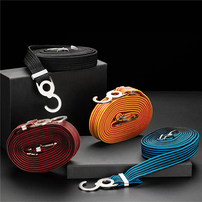 

Elasticity Strap Binding Cargo Rope For Car Motorcycle Bicycle With Metal Buckle Tow Rope Strong Ratchet Belt For Luggage Bag