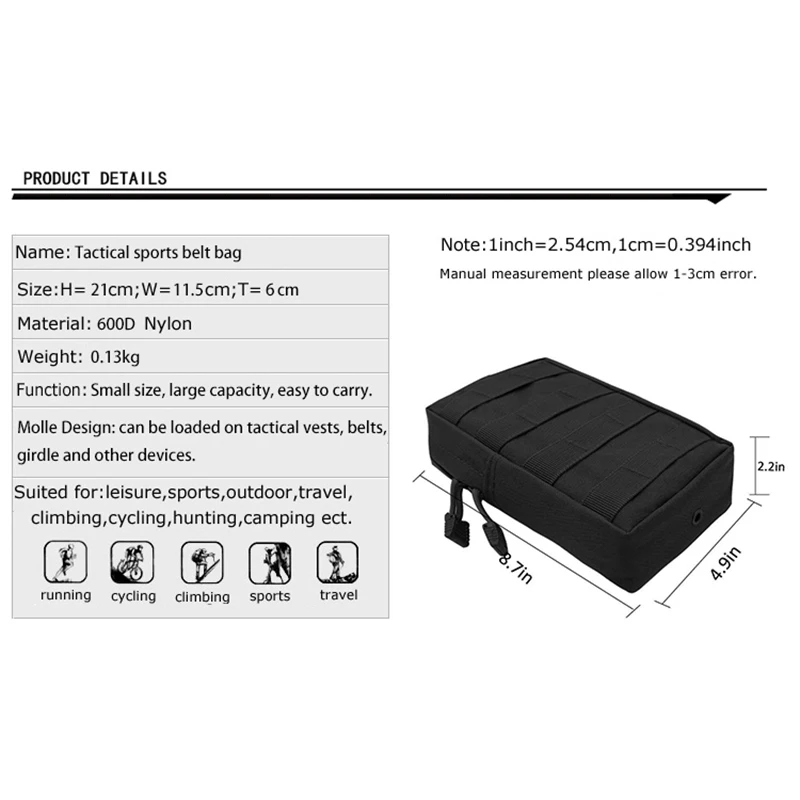 Тактическая Сумка для повседневного использования сумка улицы жилет поясная