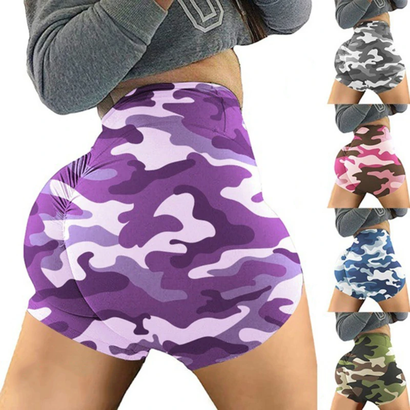 

Women High Waist Print Shorts Camouflage Summer Booty Shorts Sexy Hot Fitness Ladies Spandex Shorts GYM Skinny Stretchy Short