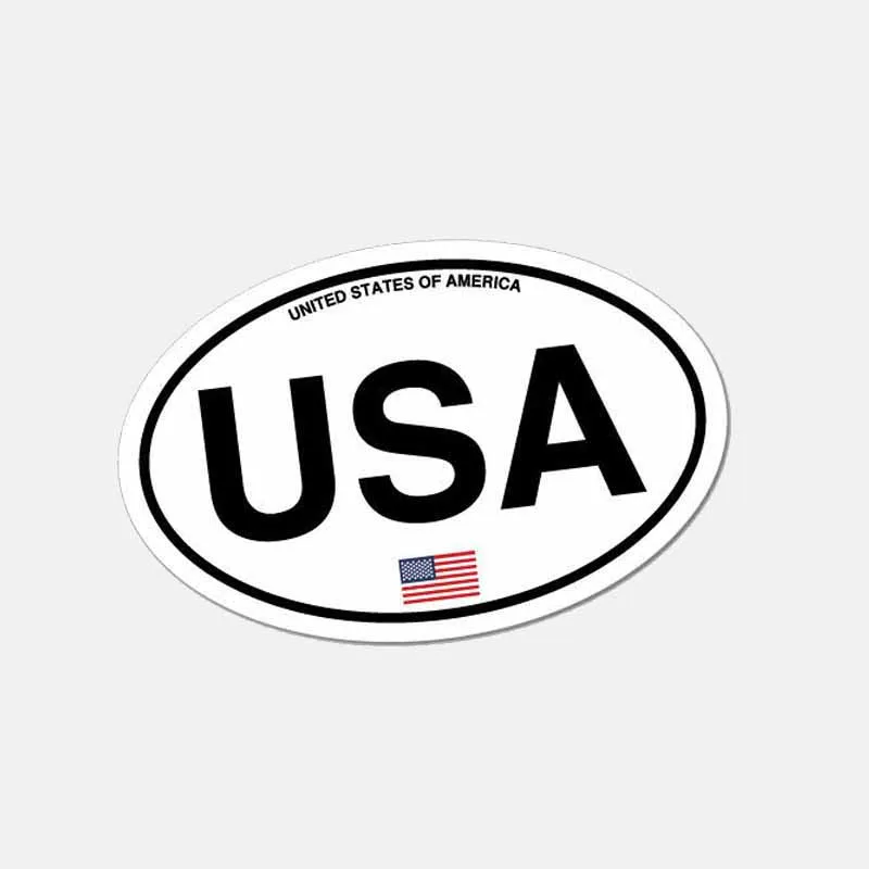 

Hot Creative Oval USA America Country Code Car Stickers PVC 12cm X 8cm Motorcycle KK Vinyl Decals Waterproof