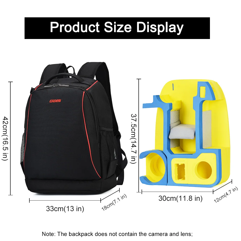 CADeN фотография сумка mochila fotografia DSLR камера сумки через плечо рюкзак для ноутбука Canon Nikon Путешествия противоударный объектив чехлы
