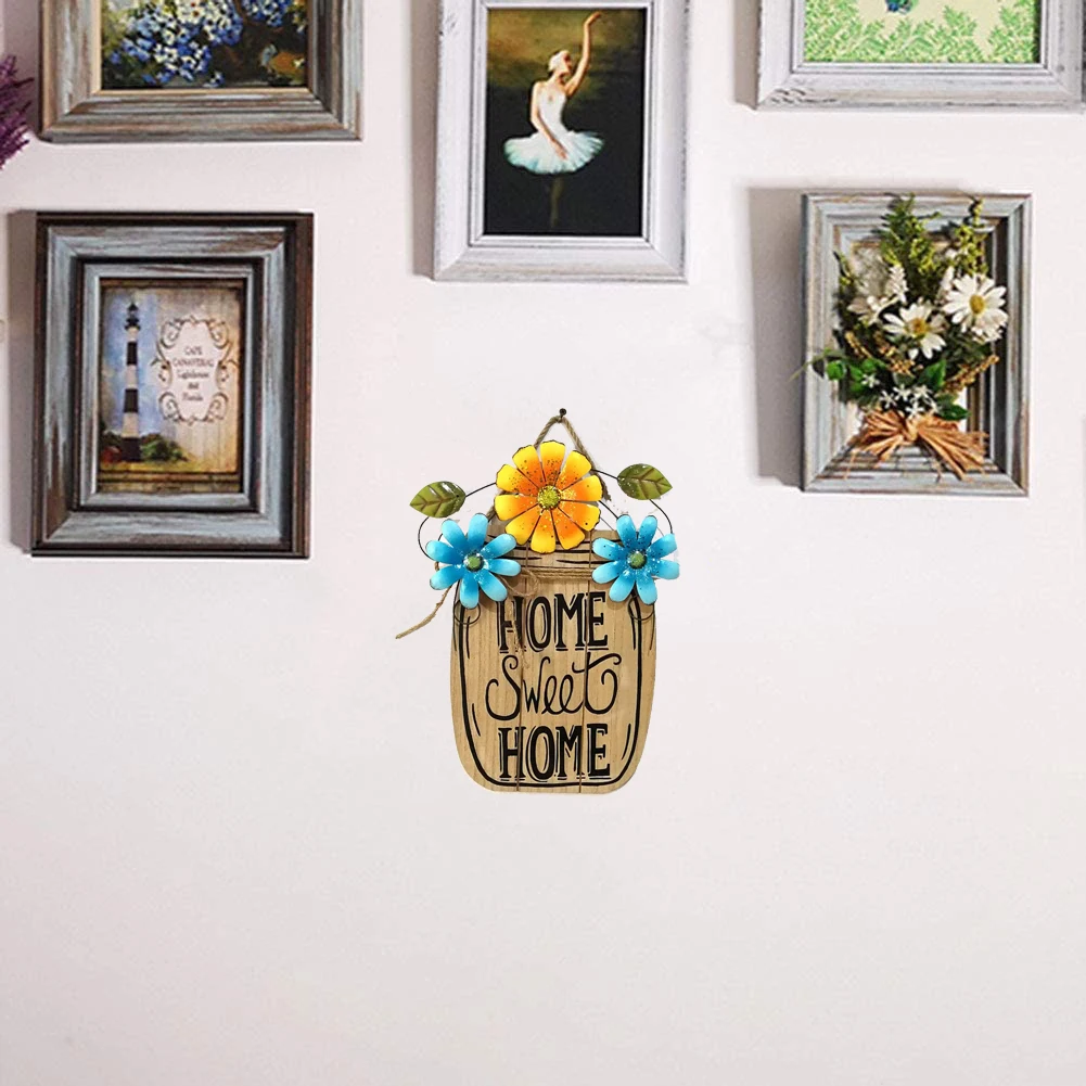

Sweet Lovely Flower Welcome Sign Vintage Wall Hanging Wooden Sign For Window Home room Bar Door Garden Christmas Tree Decor