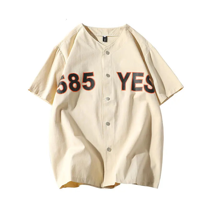 

Short Sleeve Shirt Men's Baseball Uniform Summer Oversize Loose Japanese Classic Printed Digital Tops Fashion Coat Male Clothes