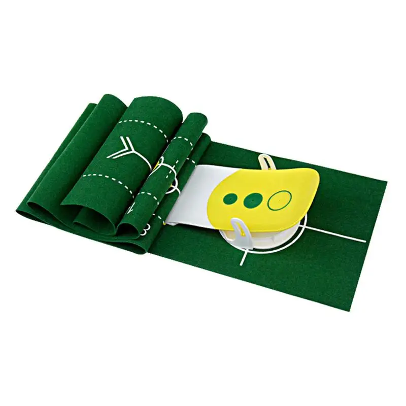 

Deluxe 3 Holes Putt Trainer Golfer Putting Putter Simulator Green Mat Gear Equipment (Yellow)