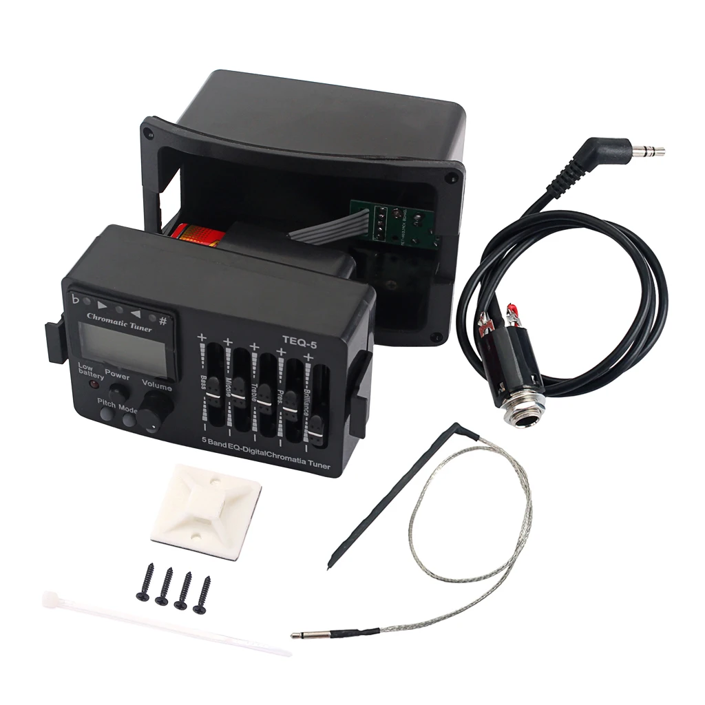 

5-полосный эквалайзер Preamp Piezo звукосниматель для гитары Запчасти Аксессуары