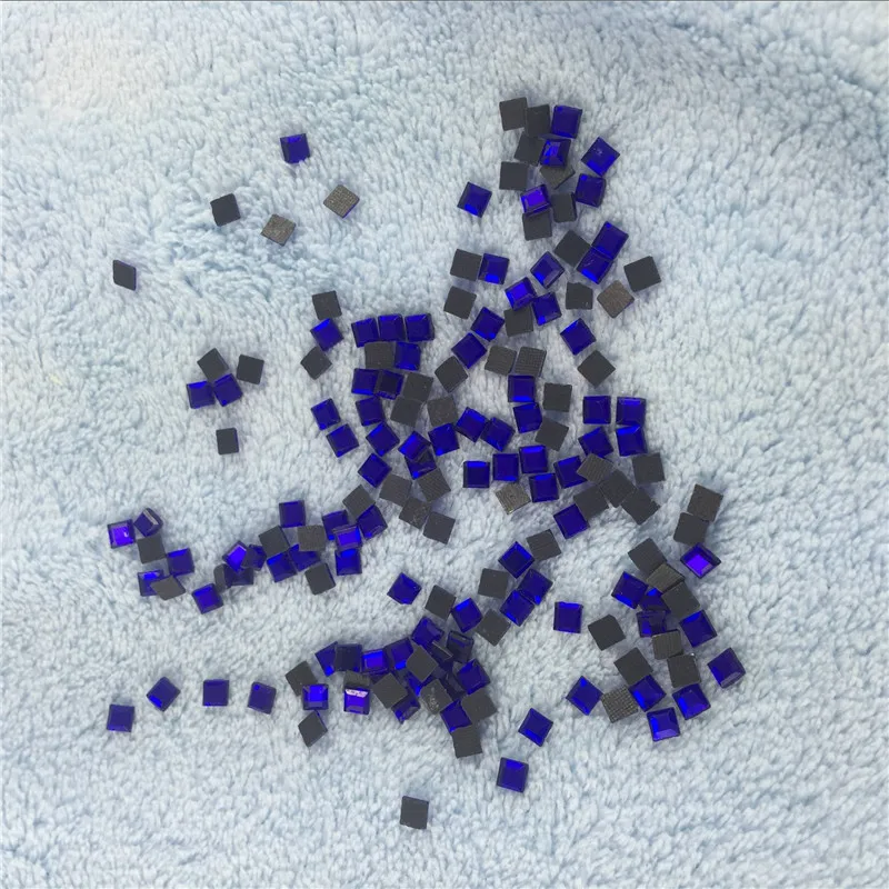 500 шт./лот 4*4 мм королевский синий Стразы квадратные стразы кристаллы для