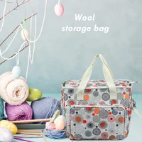yarn storage handbag practical knitting bag organizer yarn storage case printing wool diy craft crochet sewing tool handbag