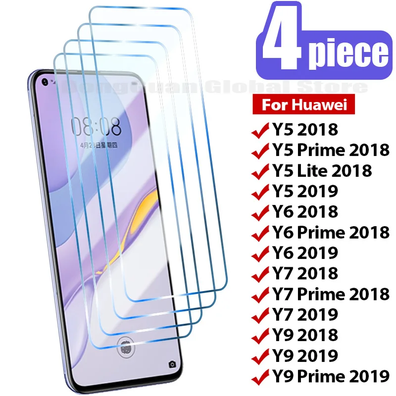 

4 шт. закаленное стекло для Huawei Y5 Y6 Y7 Y9 Prime Lite 2018 2019 защита для экрана на HW Y5 Y6 Y7 Y9 Prime Lite 2018 2019 стекло