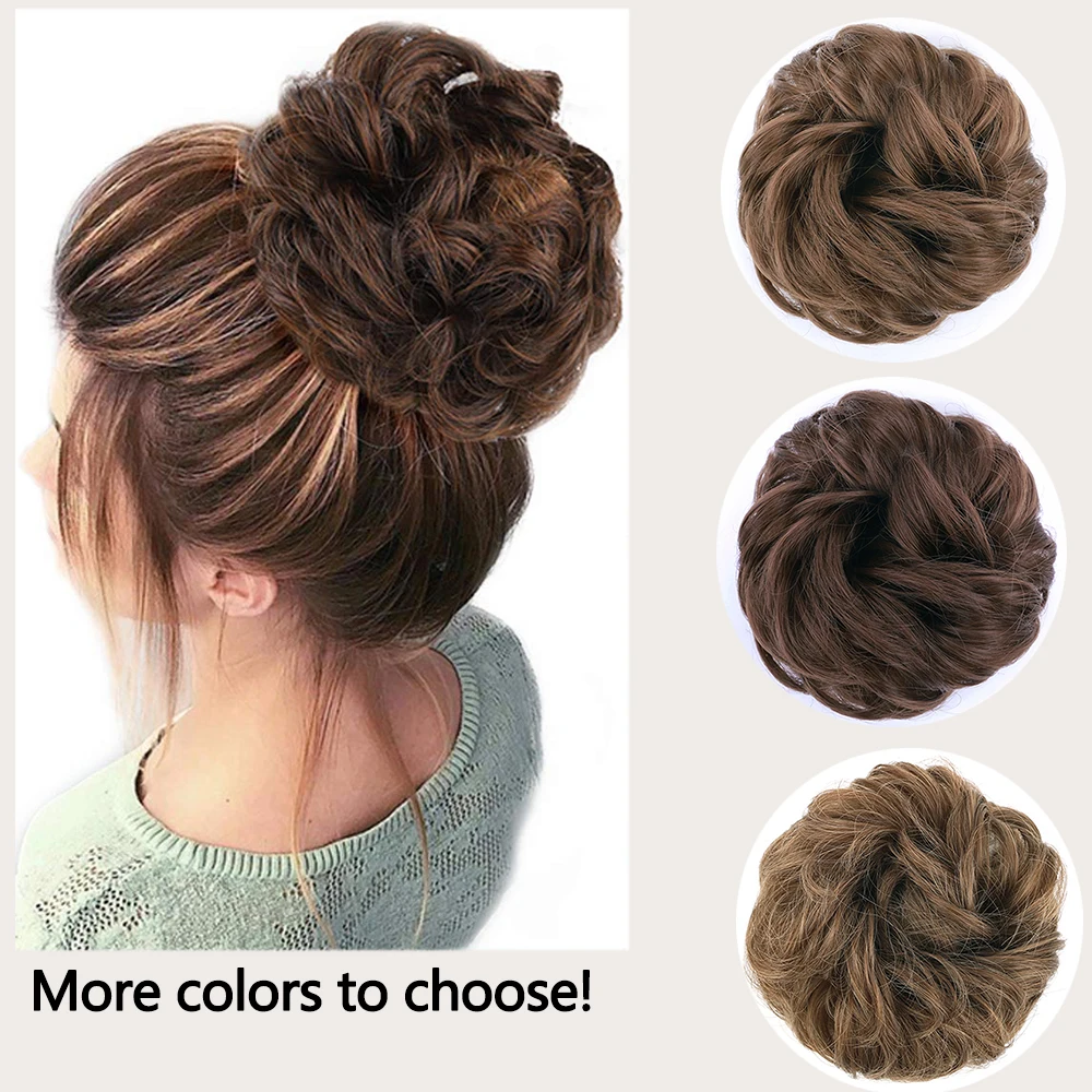 Грязные волосы булочка для женщин резинки шиньон пончик синтетические шиньоны