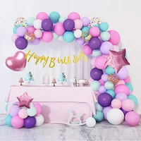 1 set unicorn party balloons garland foil unicorn latex pink purple ballons arch happy birthday banner for party supplies