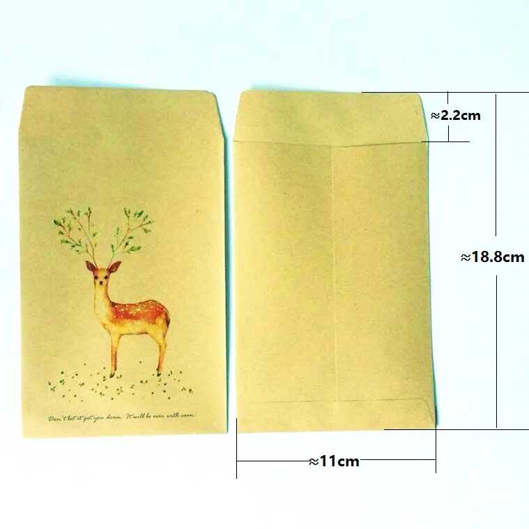 Конверты из крафт бумаги Kawaii Forest Deer series 10 шт./лот Прекрасный Подарочный конверт