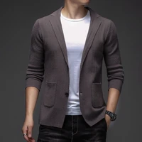 striped brand fashion new fit designer top slim casual quality night mens knitted blazer suite jacket elegant mens clothing 2021