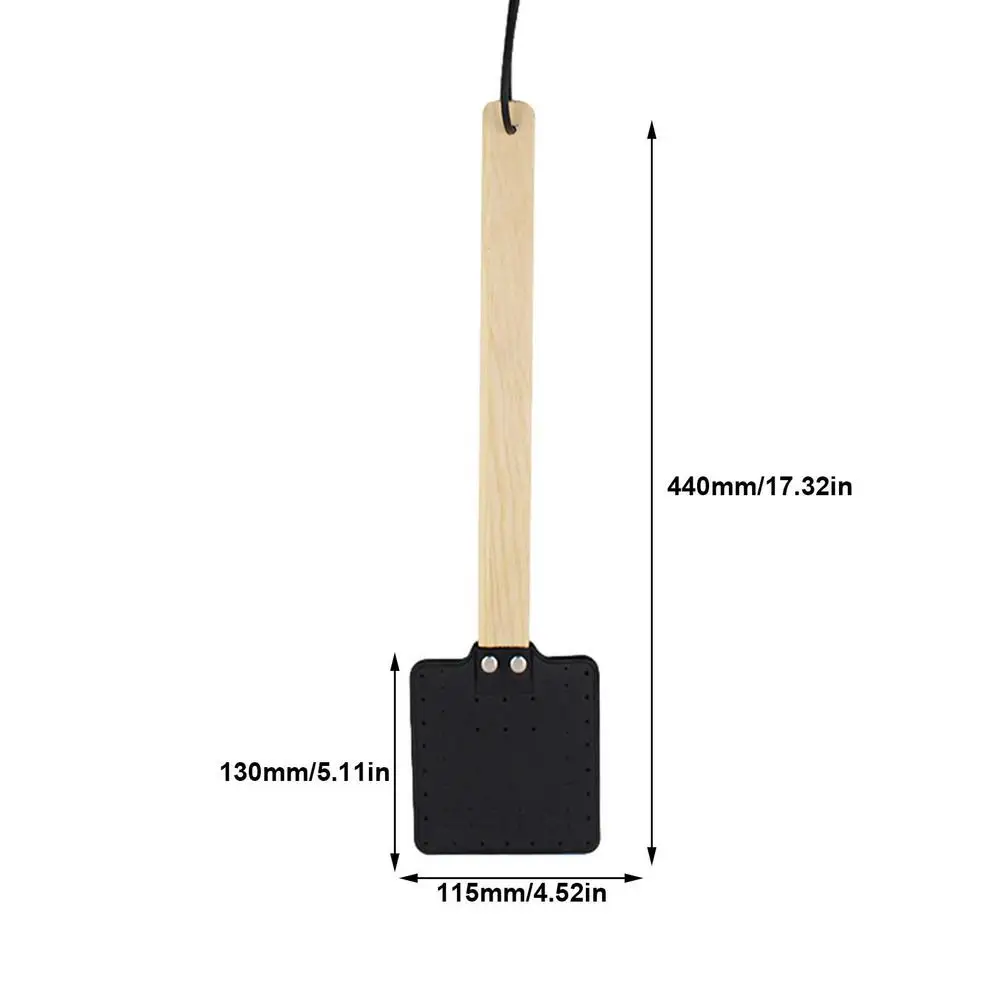 

Leather Swatter Wooden Handle Household Easy Using Bug Pad Hang Household Fly Swatter MosquitoSlap With Wooden Handle Drop Ship