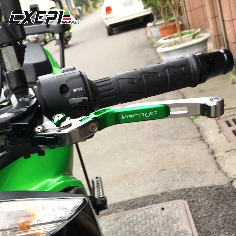 Логотип Versys Мотоцикл Складные Выдвижные тормозные рычаги сцепления для KAWASAKI 650