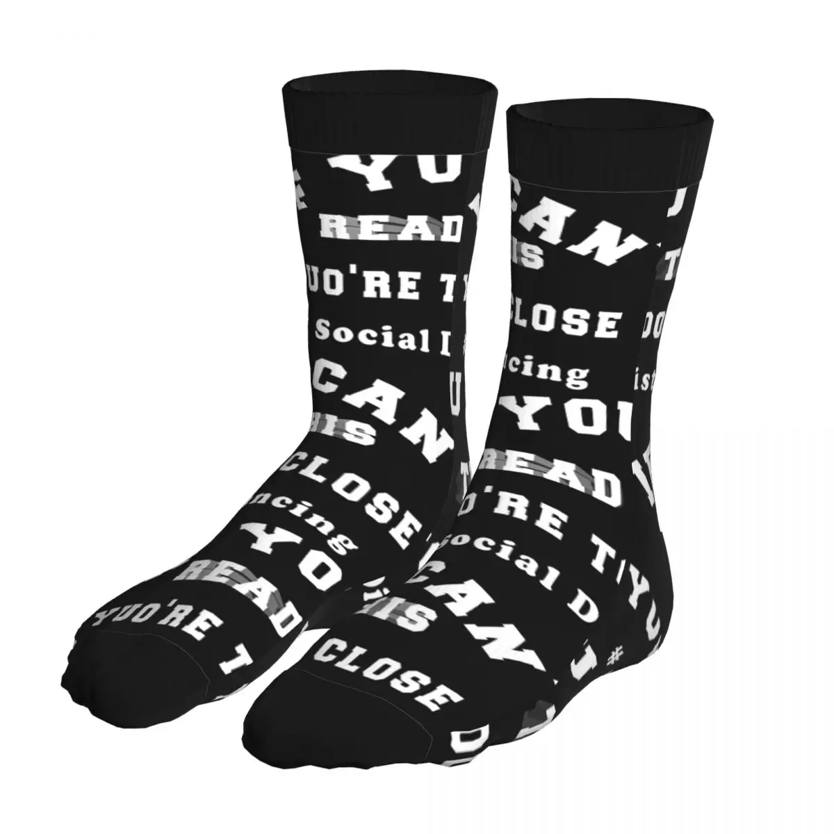 

Men Social Distancing If You Can Read This You're Too Close Socks 90% Polyester Clothes Socks Middle Tube Socks Men's Socks