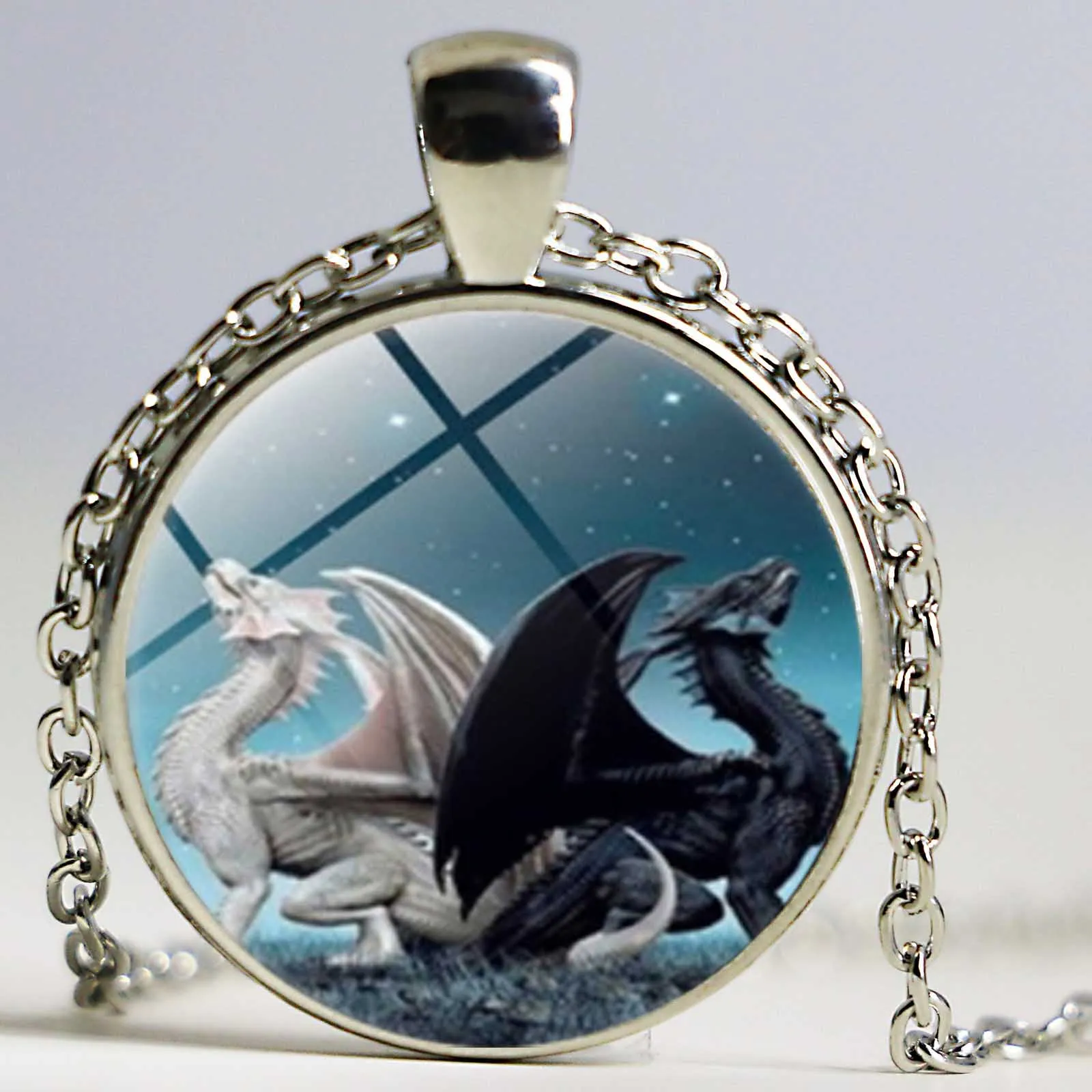 Модный черно белый кулон lychee в стиле ретро с тотемным рисунком викингов Тай Чи