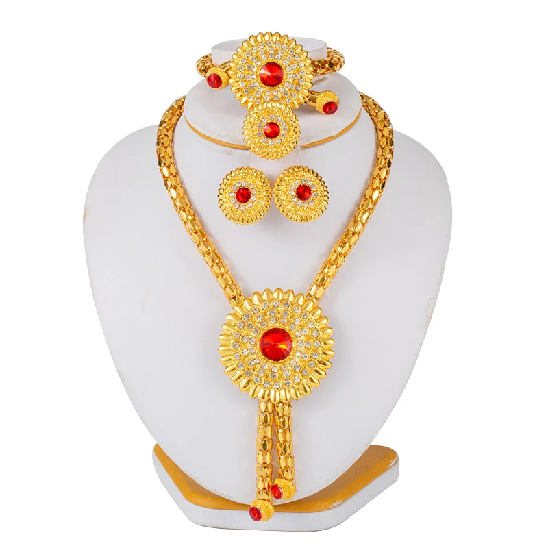 Новый 2020 большой цветок Эфиопский набор украшений для женщин арабских